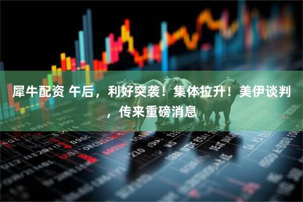 犀牛配资 午后，利好突袭！集体拉升！美伊谈判，传来重磅消息